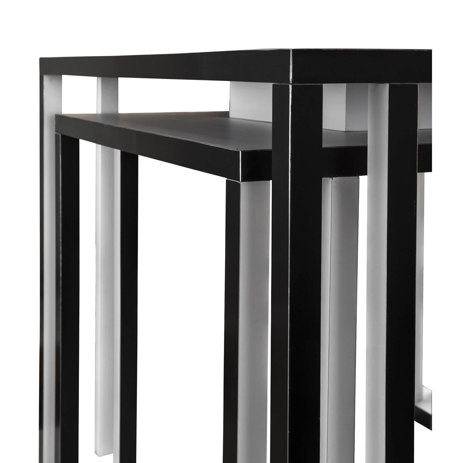 Unique Center Table. Aluminum Frame featuring a perfect blend of White & Black. Bespoke sizes available upon request