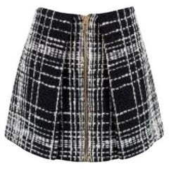 Black & white tweed mini skirt