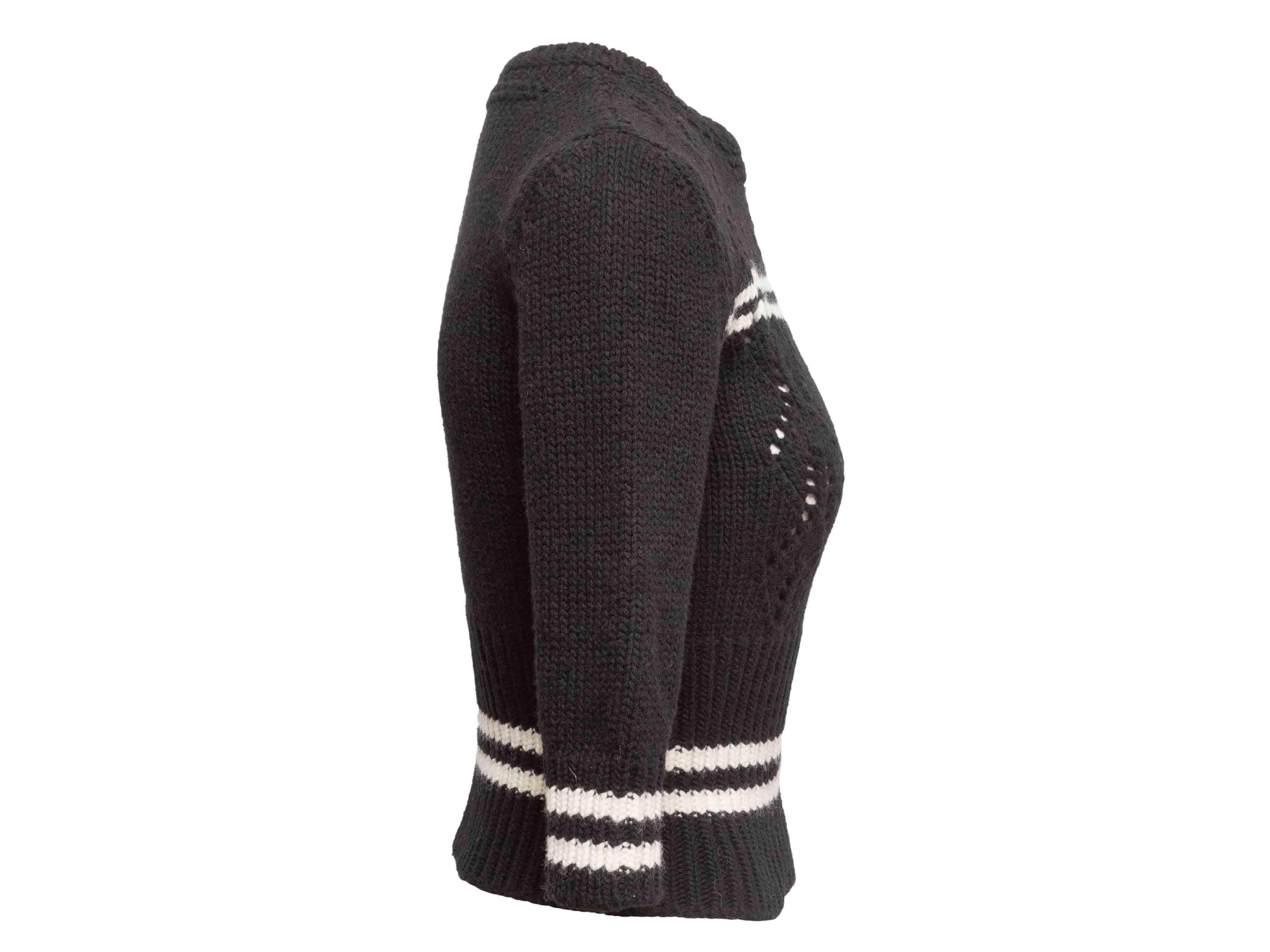 Noir Pull rayé noir et blanc Valentino Taille S.S. en vente