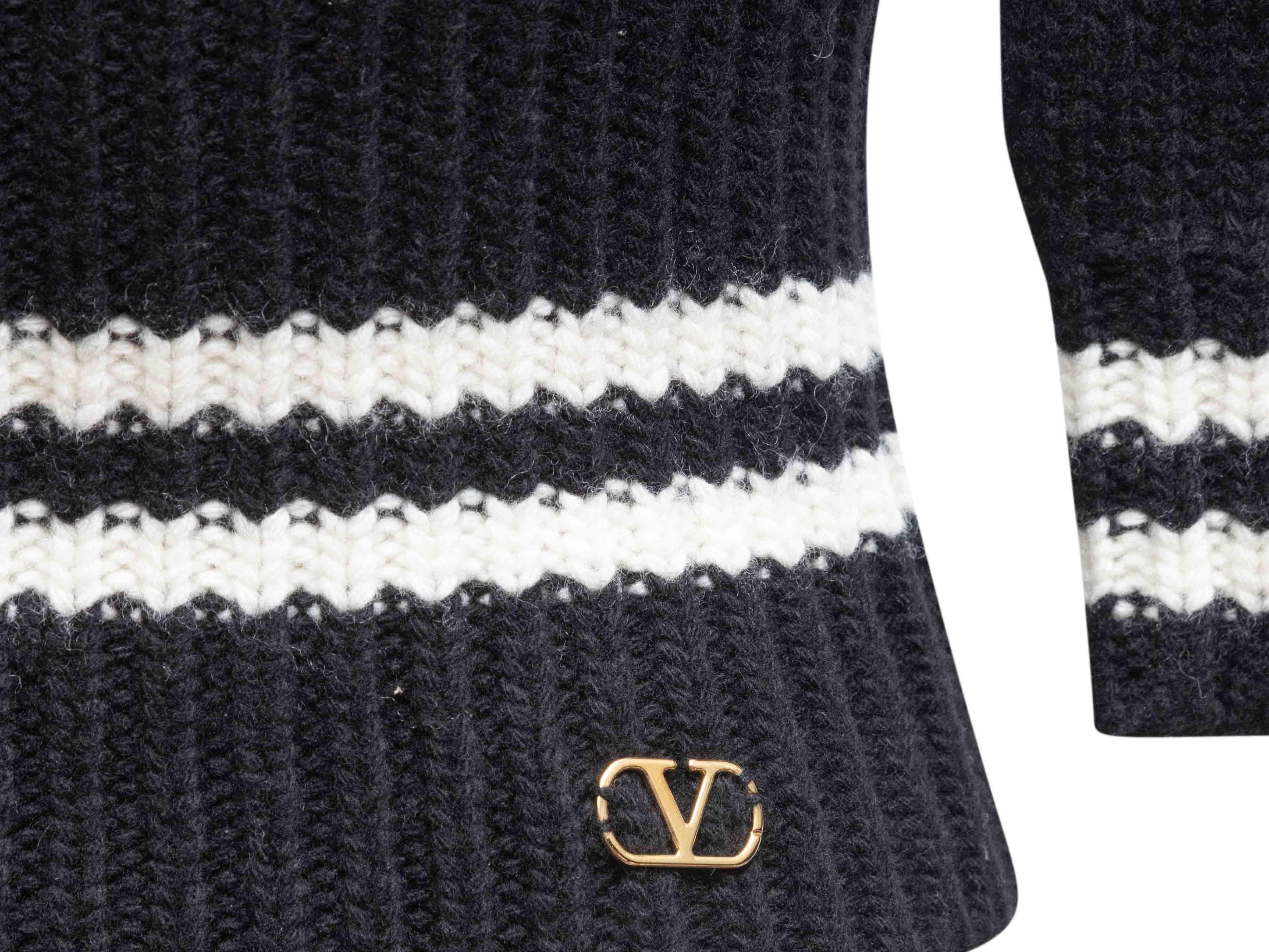 Pull rayé noir et blanc Valentino Taille S.S. Pour femmes en vente