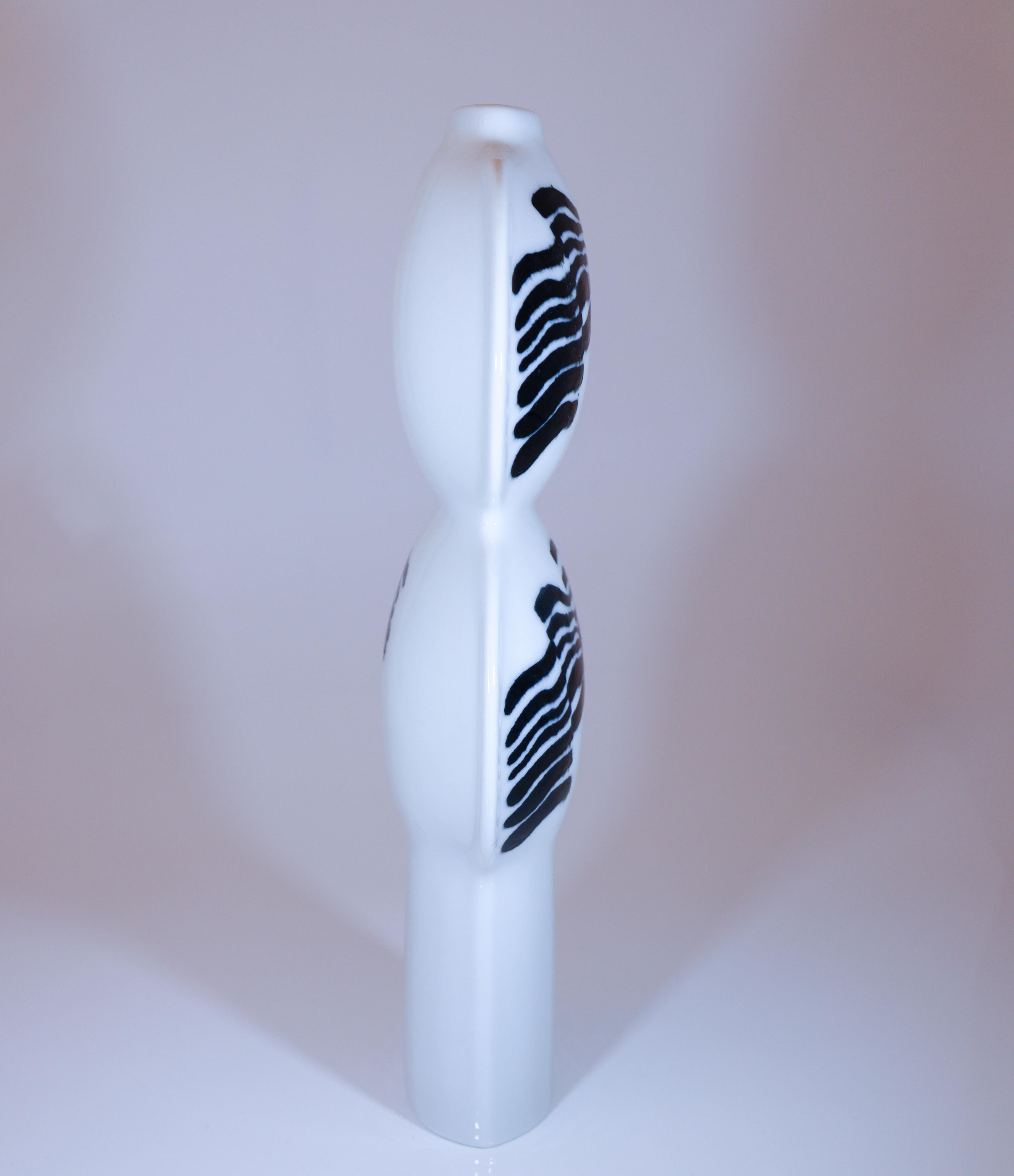 Swedish Black & White Vase - Inger Persson- Rörstrand - Midcentury Modern For Sale