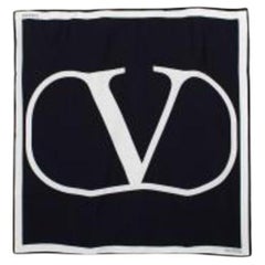 black & white Vlogo silk twill square scarf 140