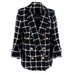 Schwarz-weiße Fensterpane-Tweedjacke