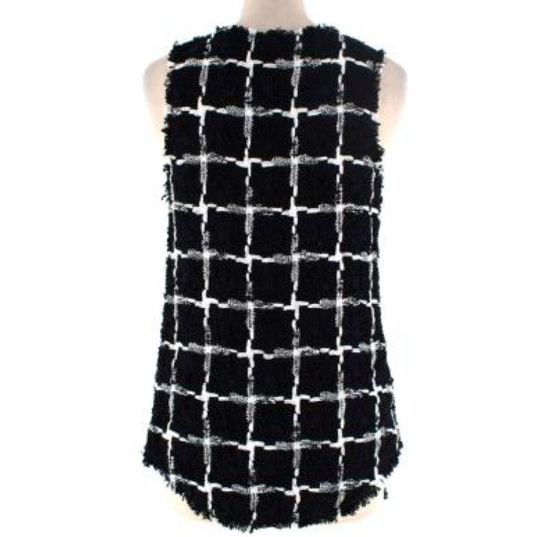 Black & White Windowpane Tweed Top & Trousers In Good Condition For Sale In London, GB