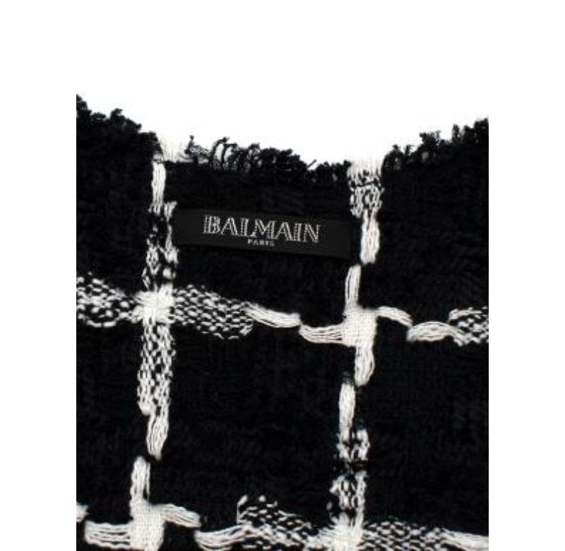 Black & White Windowpane Tweed Top & Trousers For Sale 1