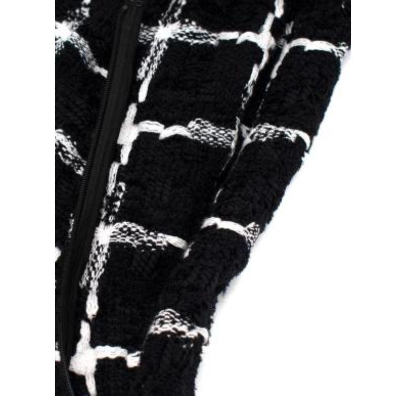 Black & White Windowpane Tweed Top & Trousers For Sale 2