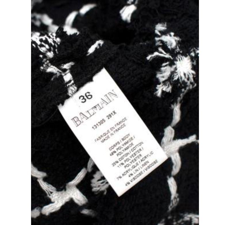 Black & White Windowpane Tweed Top & Trousers For Sale 3