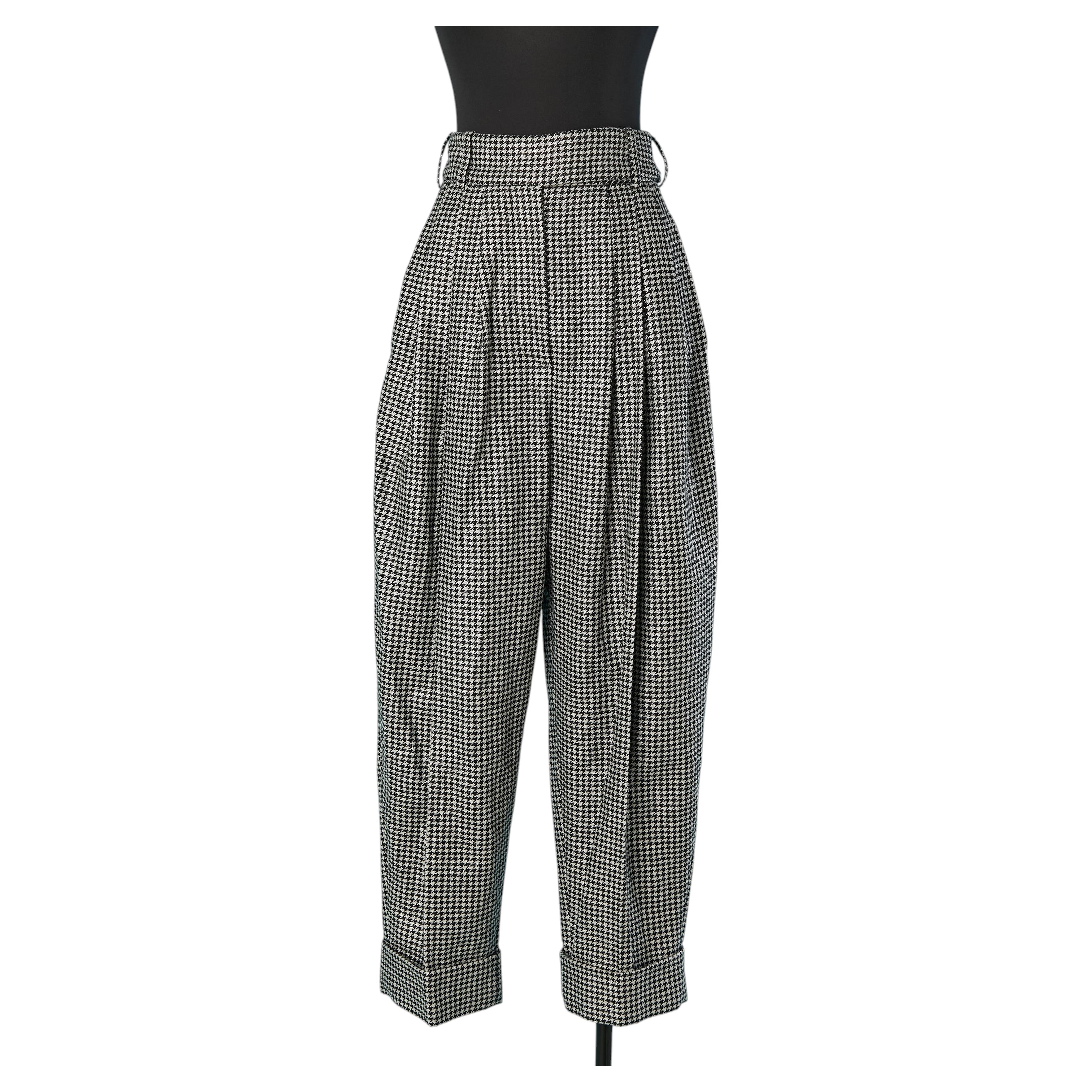 Black & white wool trouser with check pattern ALEXANDRE VAUTHIER