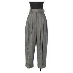 Black & white wool trouser with check pattern ALEXANDRE VAUTHIER