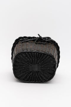 Black wicker basket