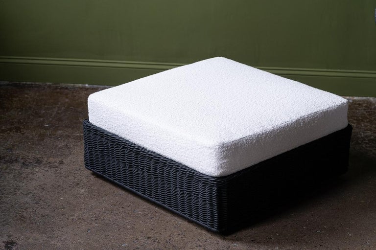 Black Wicker Chair and Ottoman For Sale at 1stDibs