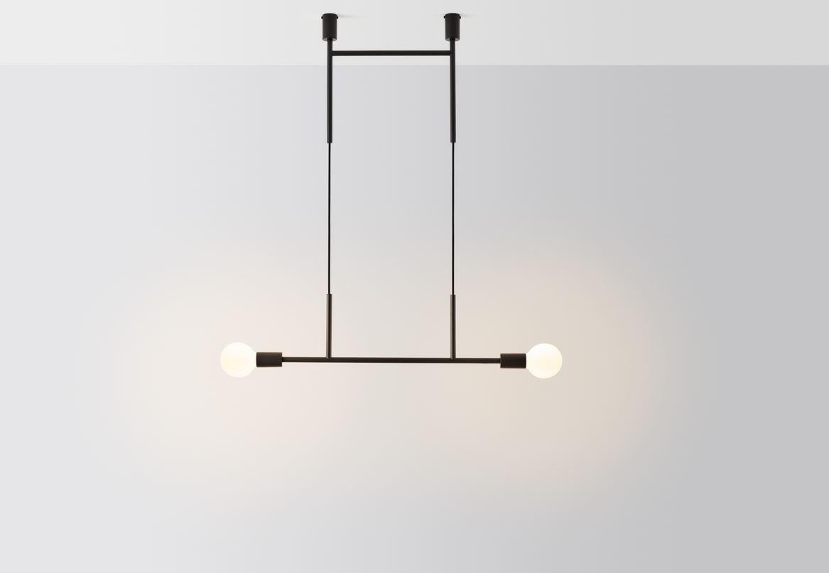 Black wide step by Volker Haug
Dimensions: w 24.8 x h 108 cm
Materials: Polished, bronzed brass or steel
Finish: Raw, satin lacquer or powdercoat
Weight: approximately 1.2 kg

Lamp: 240V E27 (120V E26 US) 
Custom finishes available on
