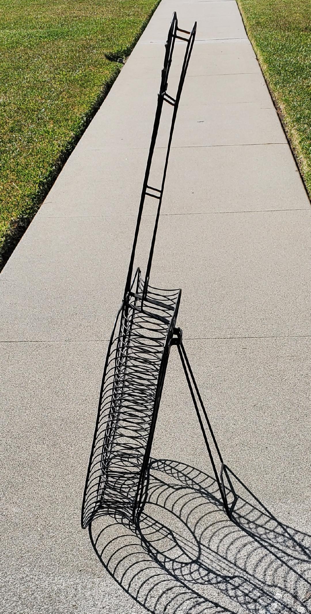 Black Wire Sculpture Of A Guitar In The Style of Frederic Weinberg 5
