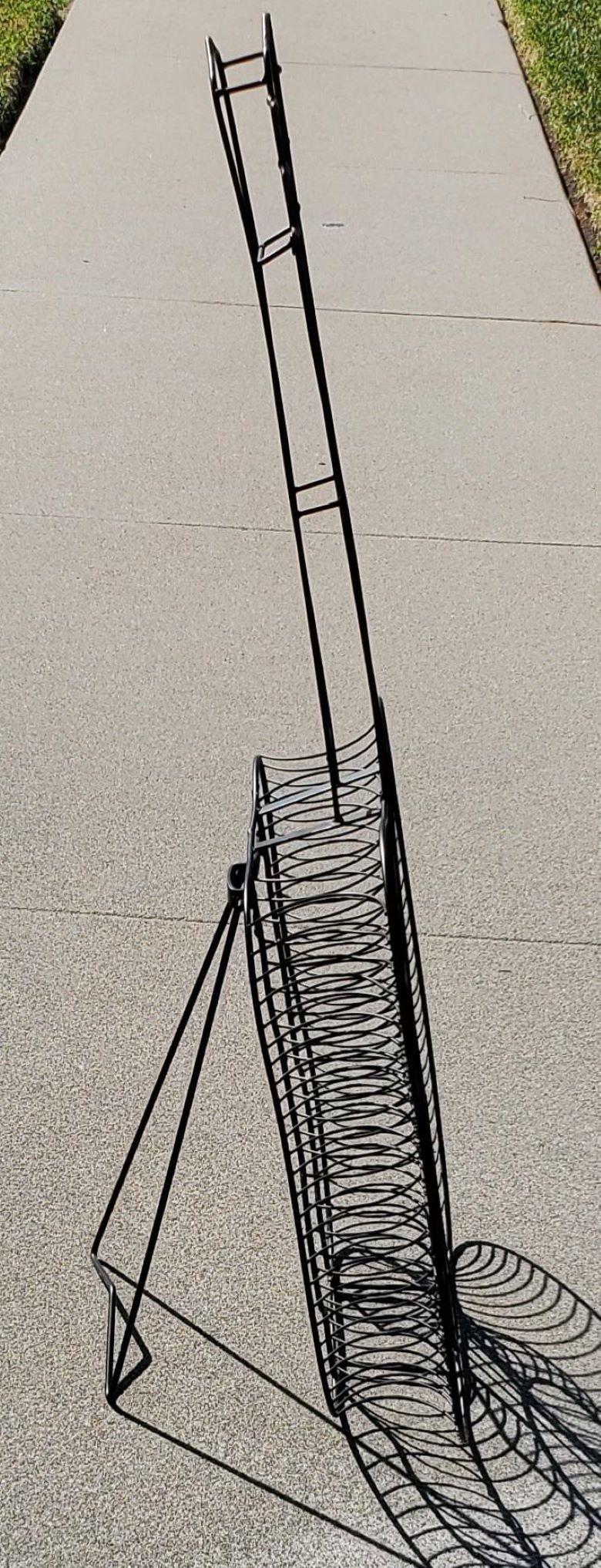 Black Wire Sculpture Of A Guitar In The Style of Frederic Weinberg 7