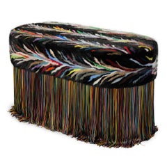 Black with Multicolor Patchwork Limited Edition Bench by Lorenza Bozzoli Couture