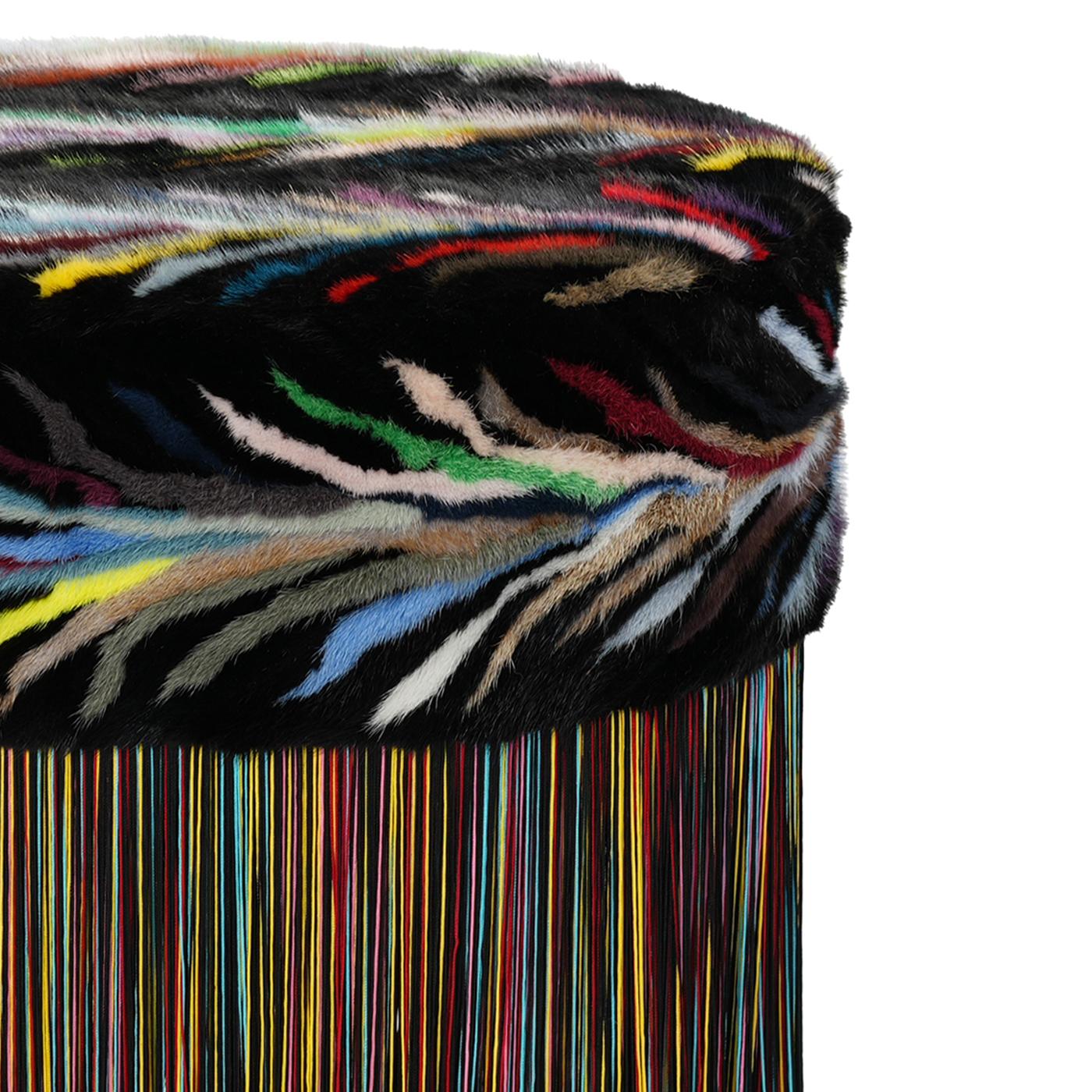 italien Banc noir avec patchwork multicolore en édition limitée par Lorenza Bozzoli Couture en vente
