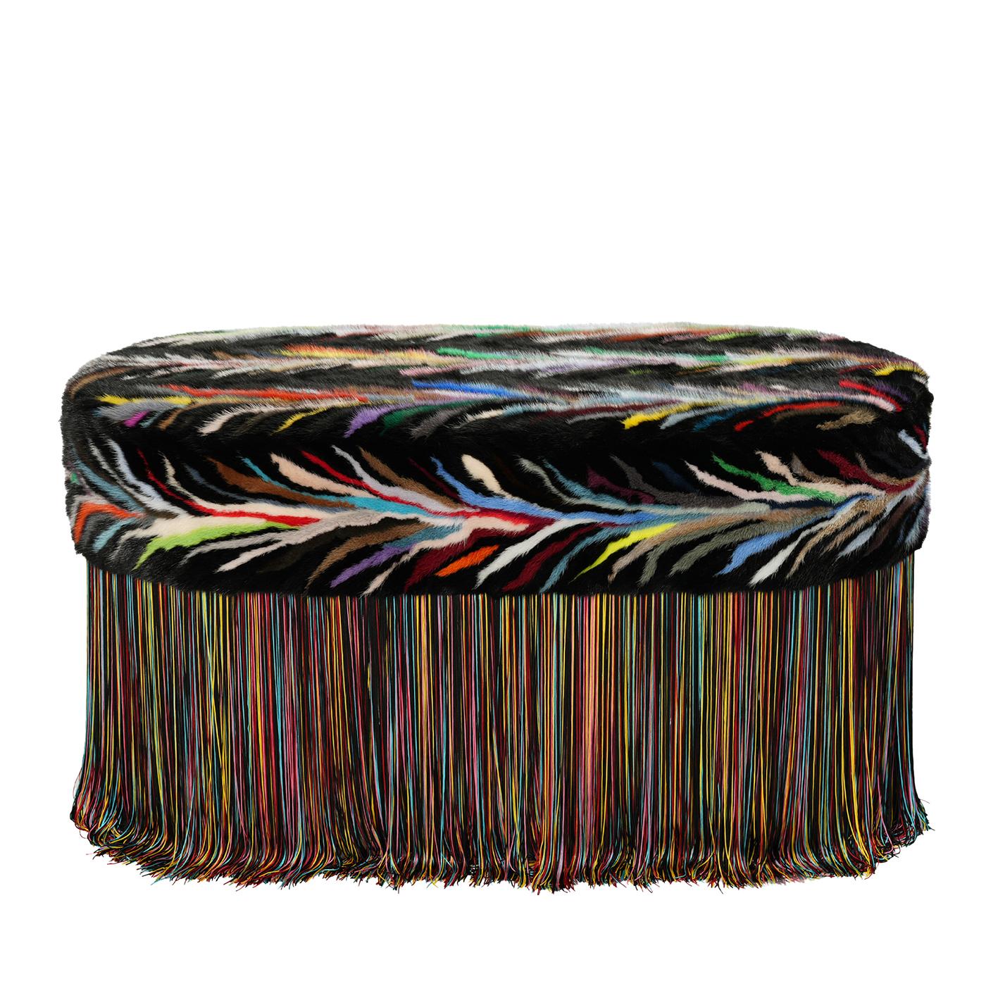 Banc noir avec patchwork multicolore en édition limitée par Lorenza Bozzoli Couture Neuf - En vente à Milan, IT