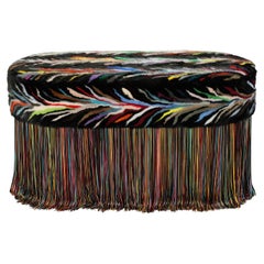 Schwarze mit mehrfarbigem Patchwork-Patchwork-Bank in limitierter Auflage von Lorenza Bozzoli Couture