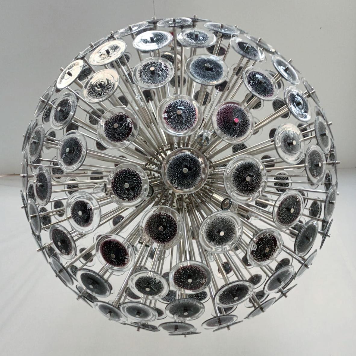 Black with Silver Disco Sputnik Chandelier by Fabio Ltd In New Condition For Sale In Los Angeles, CA