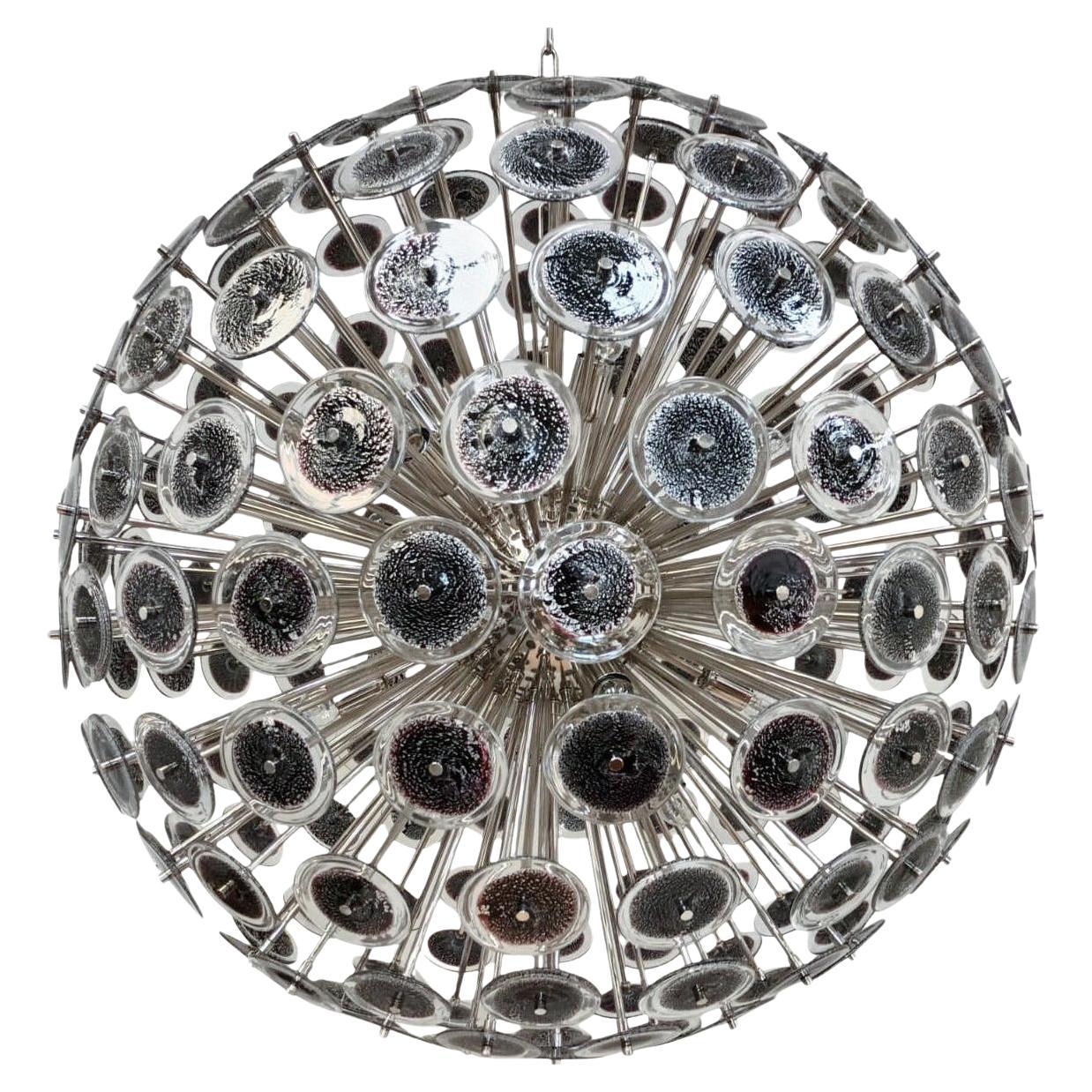 Lampadario Disco Sputnik nero con argento di Fabio Ltd in vendita