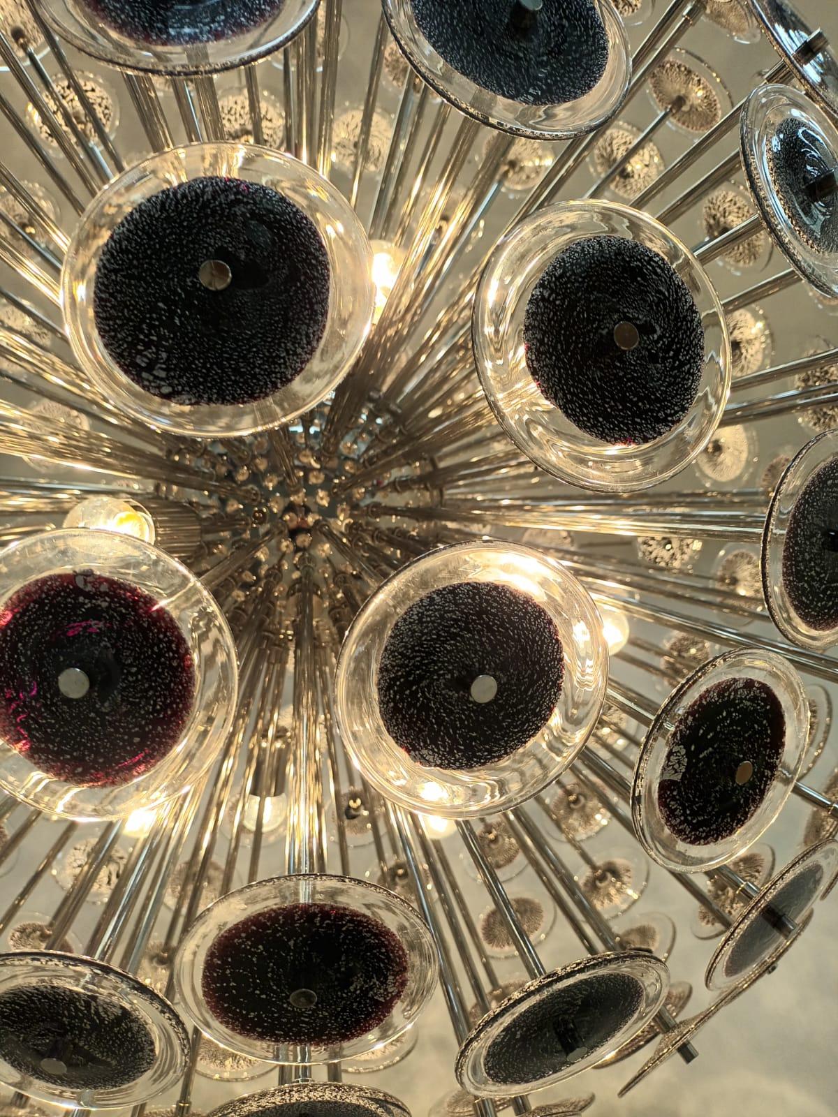 Lampadario Disco Sputnik nero con argento di Fabio Ltd in vendita 3