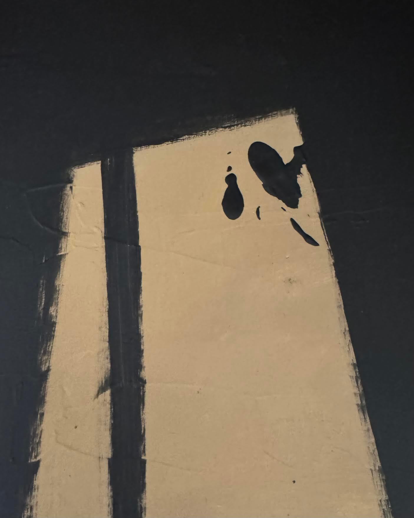 Americano Pittura acrilica nera e marrone dell'artista Patrick Phillips, Stati Uniti. in vendita
