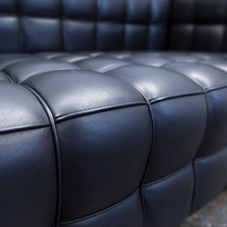 Austrian Black Wittmann Kubus Sofa Designed by Josef Hoffmann