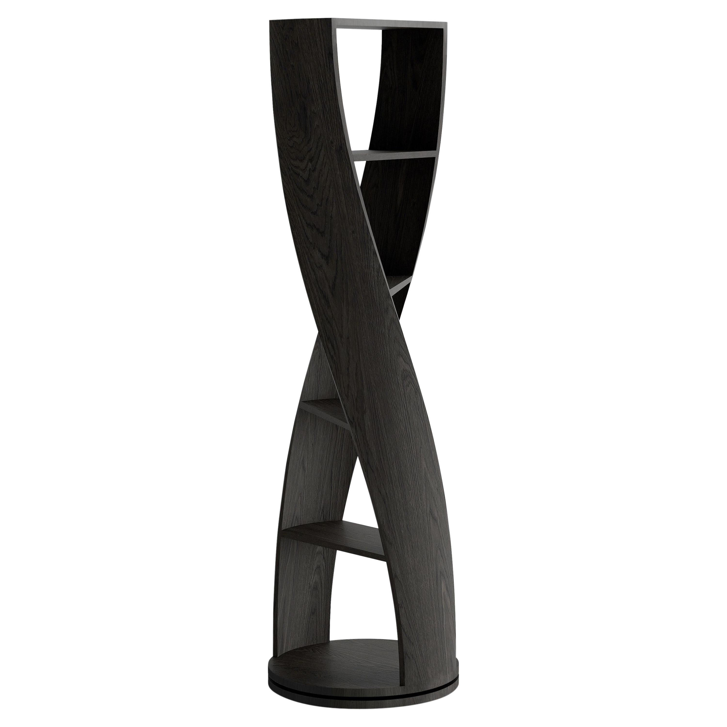 Mini MYDNA 4 Tier, Standing Shelf, Storage System in Black Wood by Joel Escalona