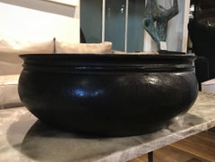 Black Wood Bowl Planter