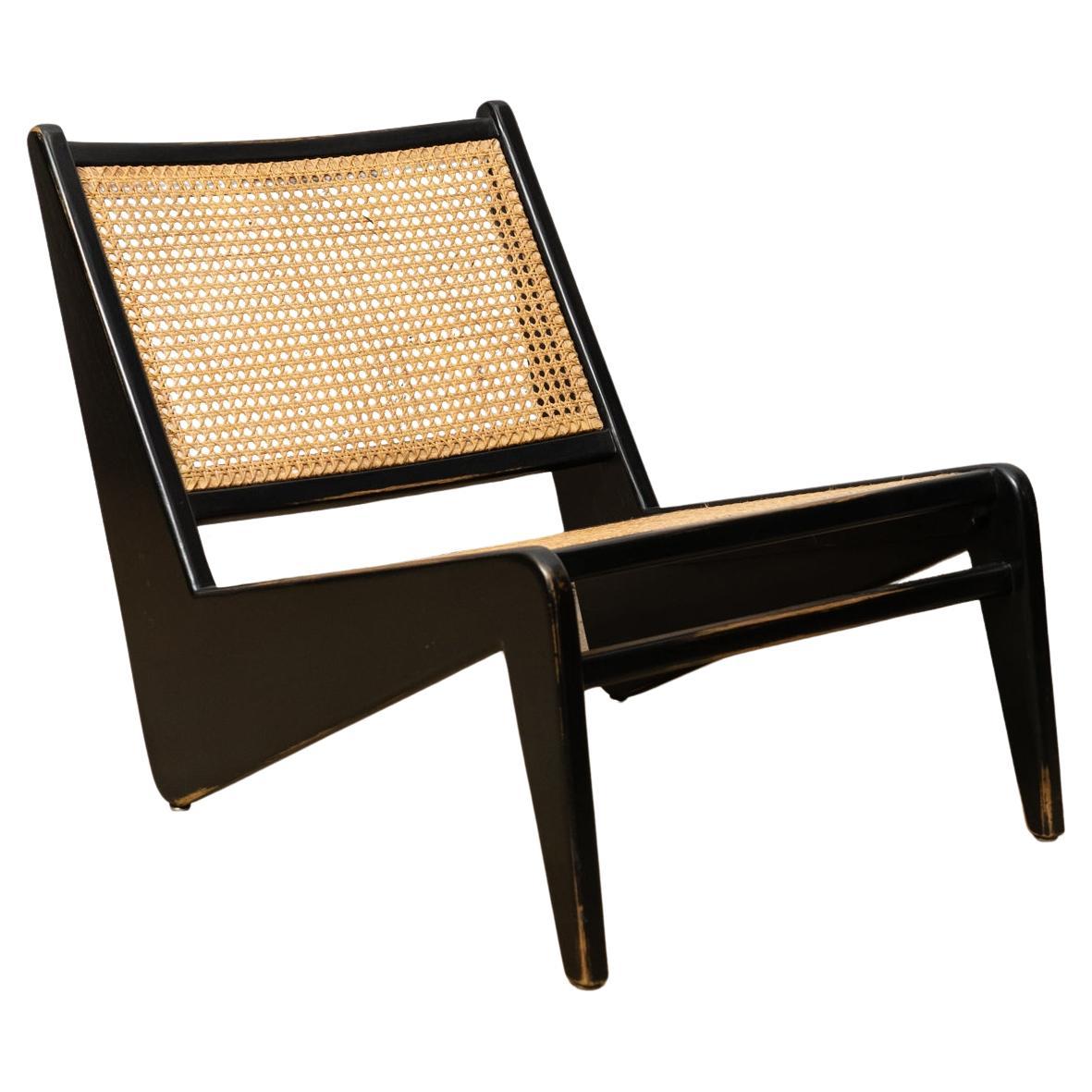 Black Wood Chair after Pierre Jeanneret, circa 1990