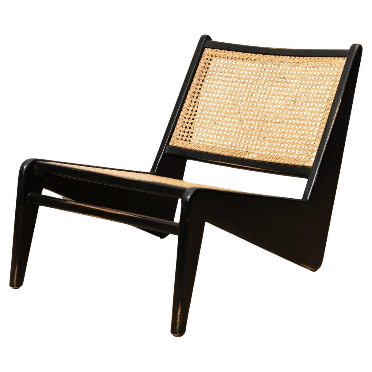 Black Wood Chair after Pierre Jeanneret, circa 1990