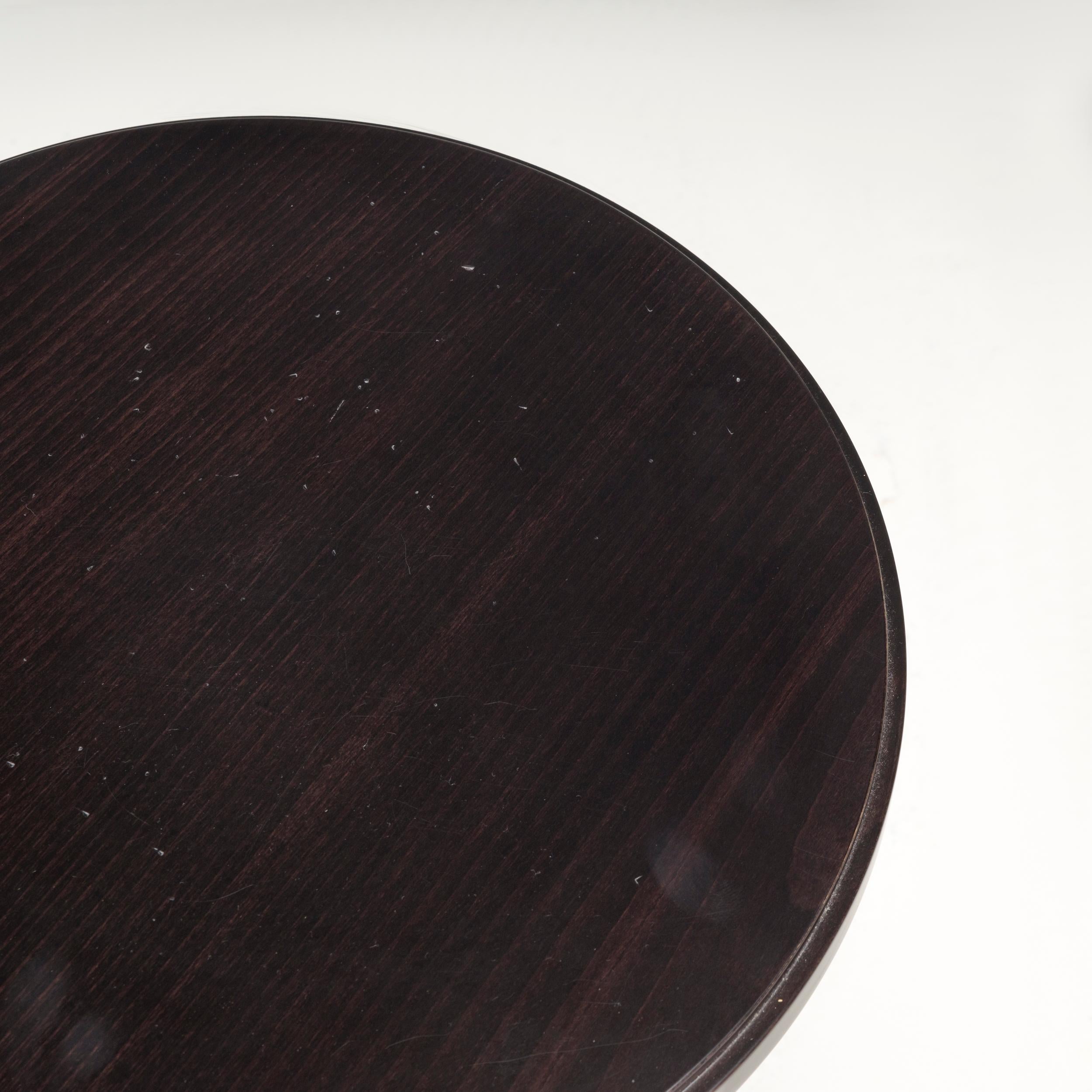 Black Wood Drum Industrial Side Tables, Set of 2 For Sale 2