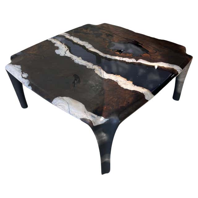 Epoxy And Wood Modern Epoxy Resin Coffee Table - Resin Waterfall Coffee ...