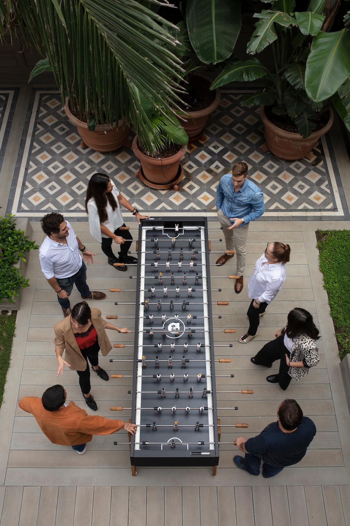Contemporary BLACK & Wood FOOSBALL TABLE RS3 Max by RS Barcelona for up to 8 players For Sale