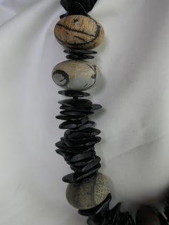 Black Wood,  Picasso Jasper Necklace
