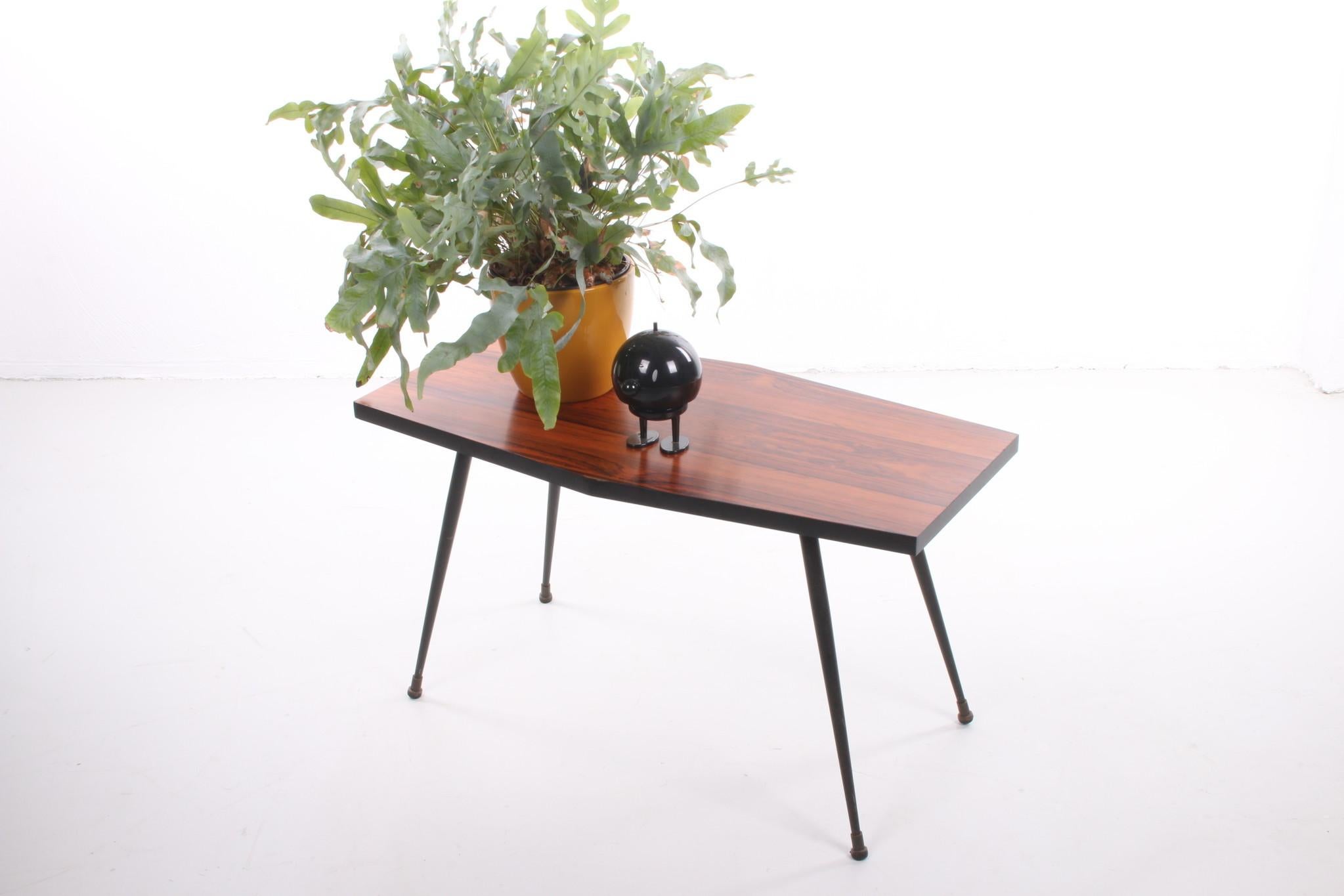 Black wood Plant Table or Side Table with Black Metal Legs, 1960s 5