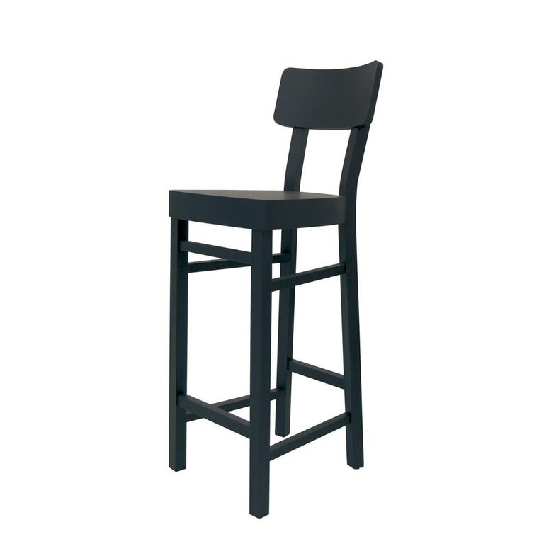Black Wooden Bar Stool in Solid Beechwood at 1stDibs | black wooden bar  stools, black wood counter stools, black wood bar stools