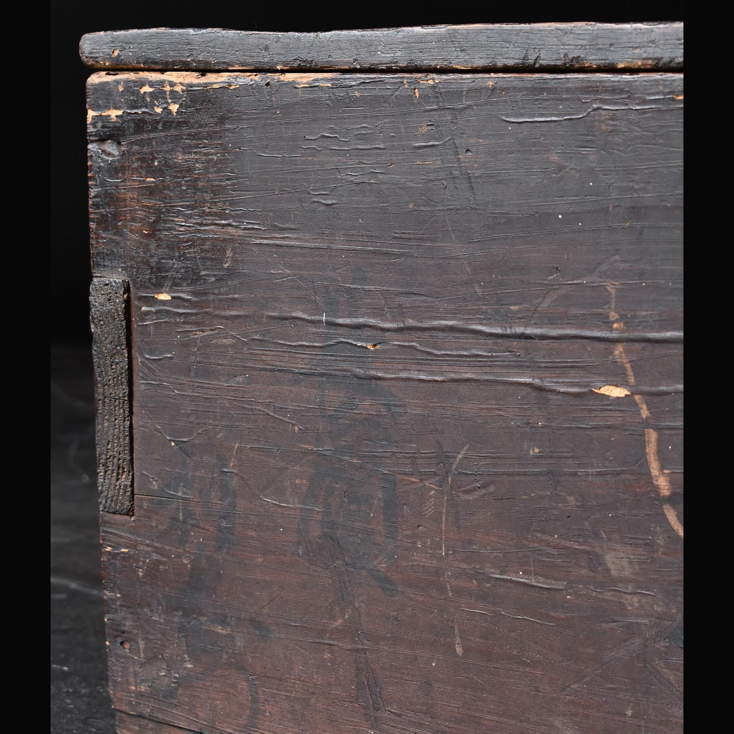 Cedar Black Wooden Box from the Edo Period '18th-19th Century' in Japan