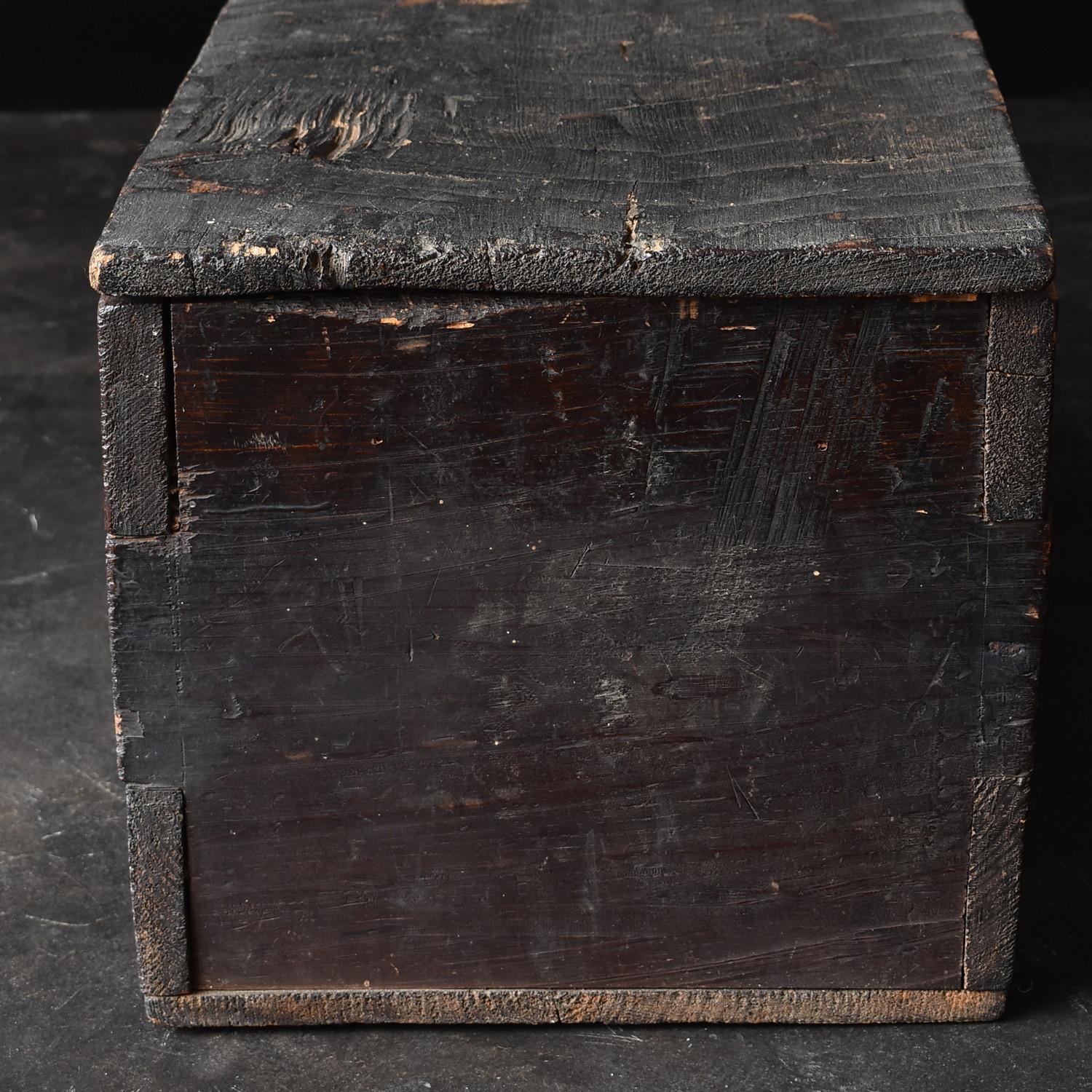 Woodwork Black Wooden Box from the Edo Period '18th-19th Century' in Japan