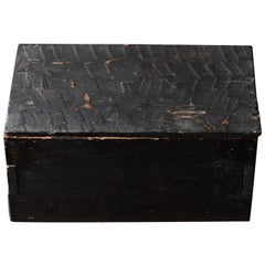Black Wooden Box from the Edo Period '18th-19th Century' in Japan