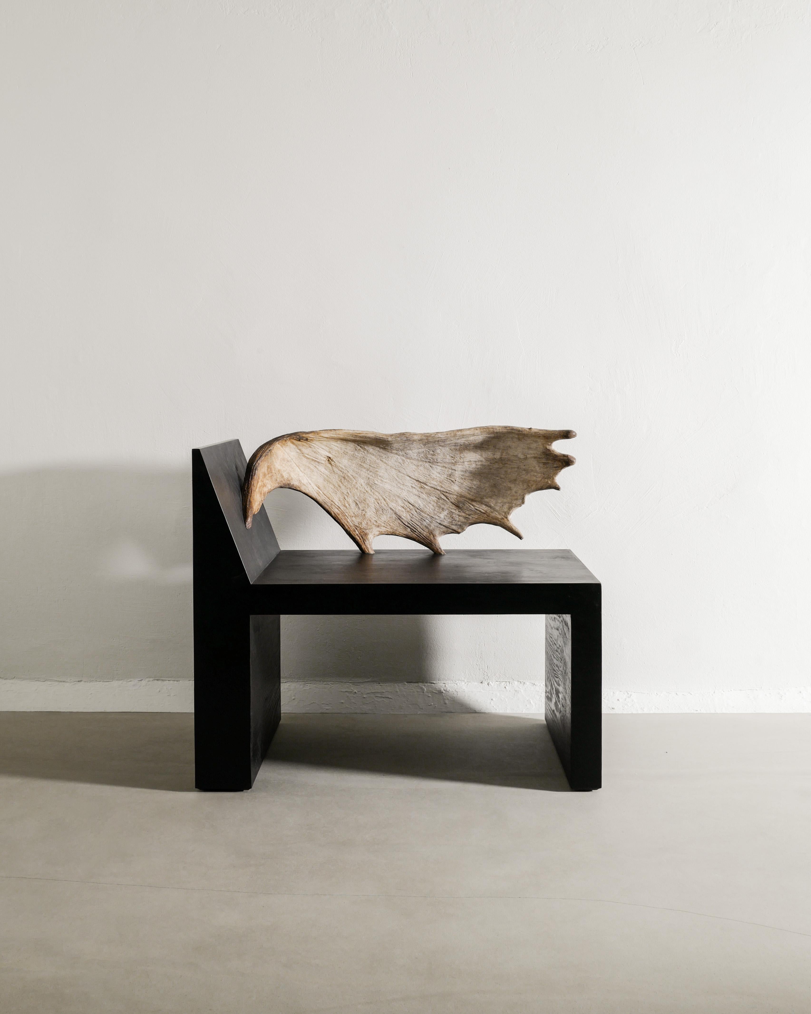 Very rare contemporary wooden black stained 