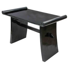 Black Wooden Lacquered Art Déco Table - Italy - 1940s