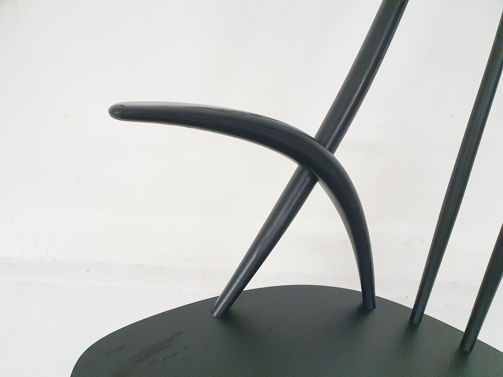 20th Century Black Wooden Rocking Chair by Illum Wikkelso for Niels Eilersen Model IW3 For Sale
