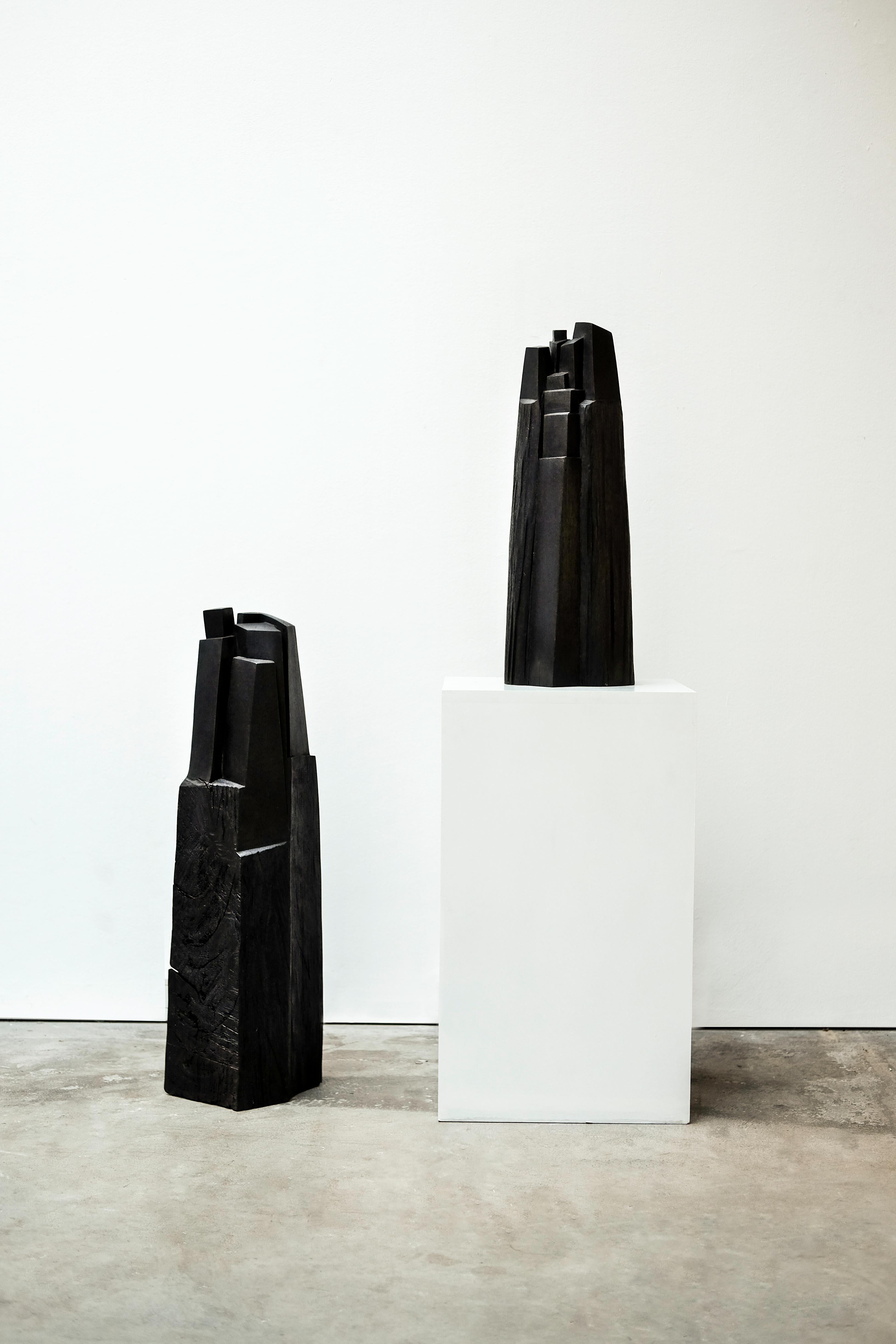 Black Wooden Sculptures 