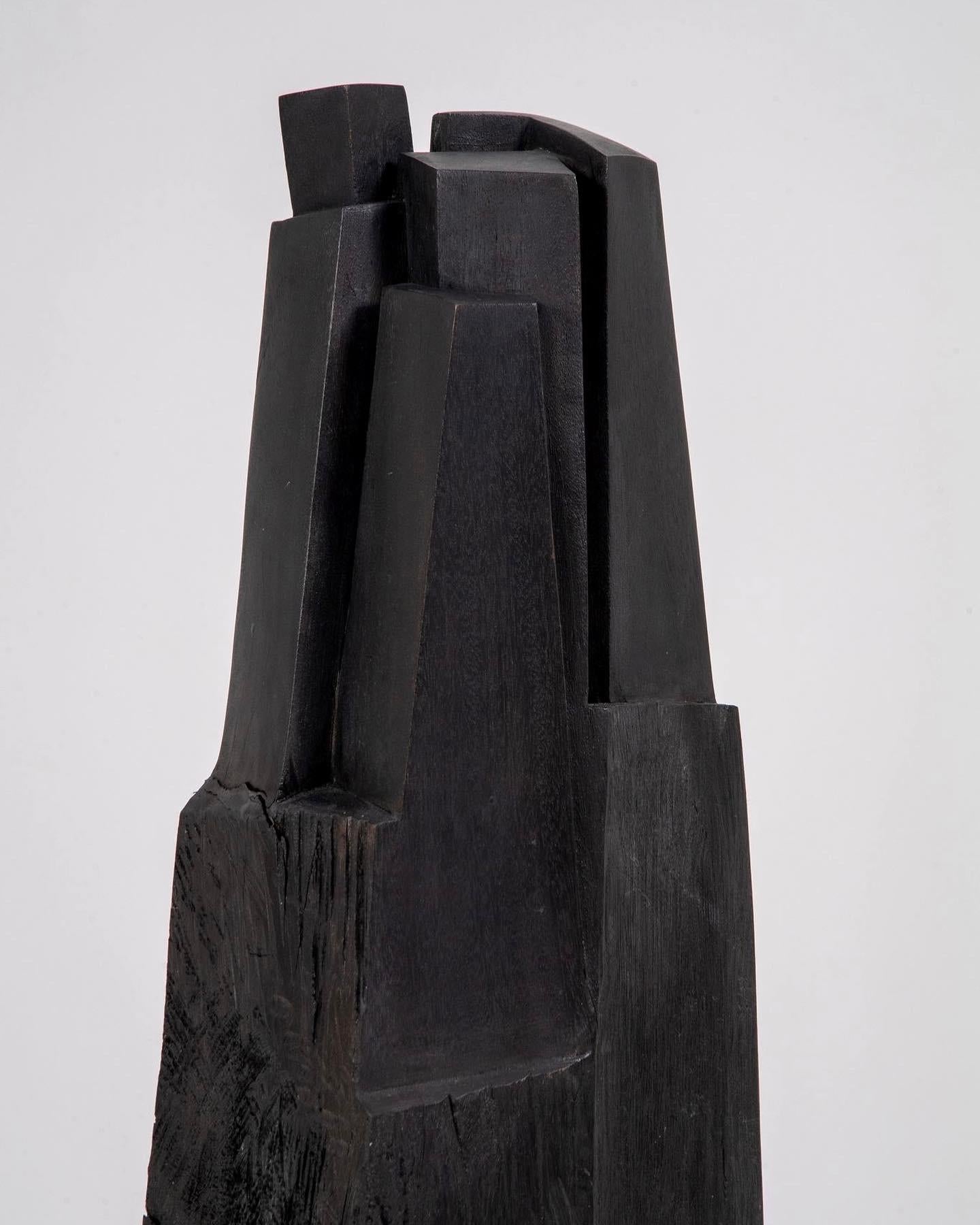French Black Wooden Sculptures 
