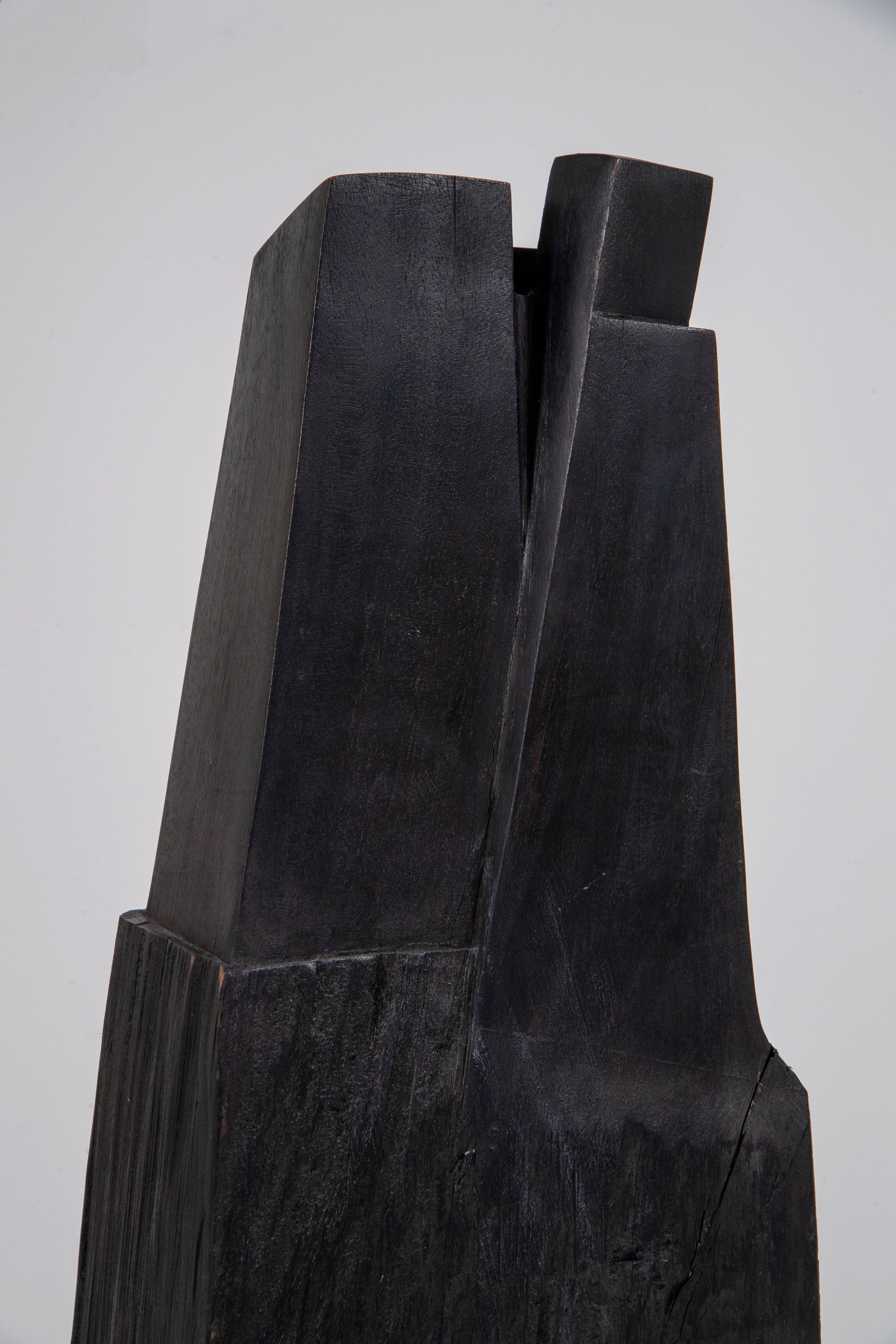 20th Century Black Wooden Sculptures 
