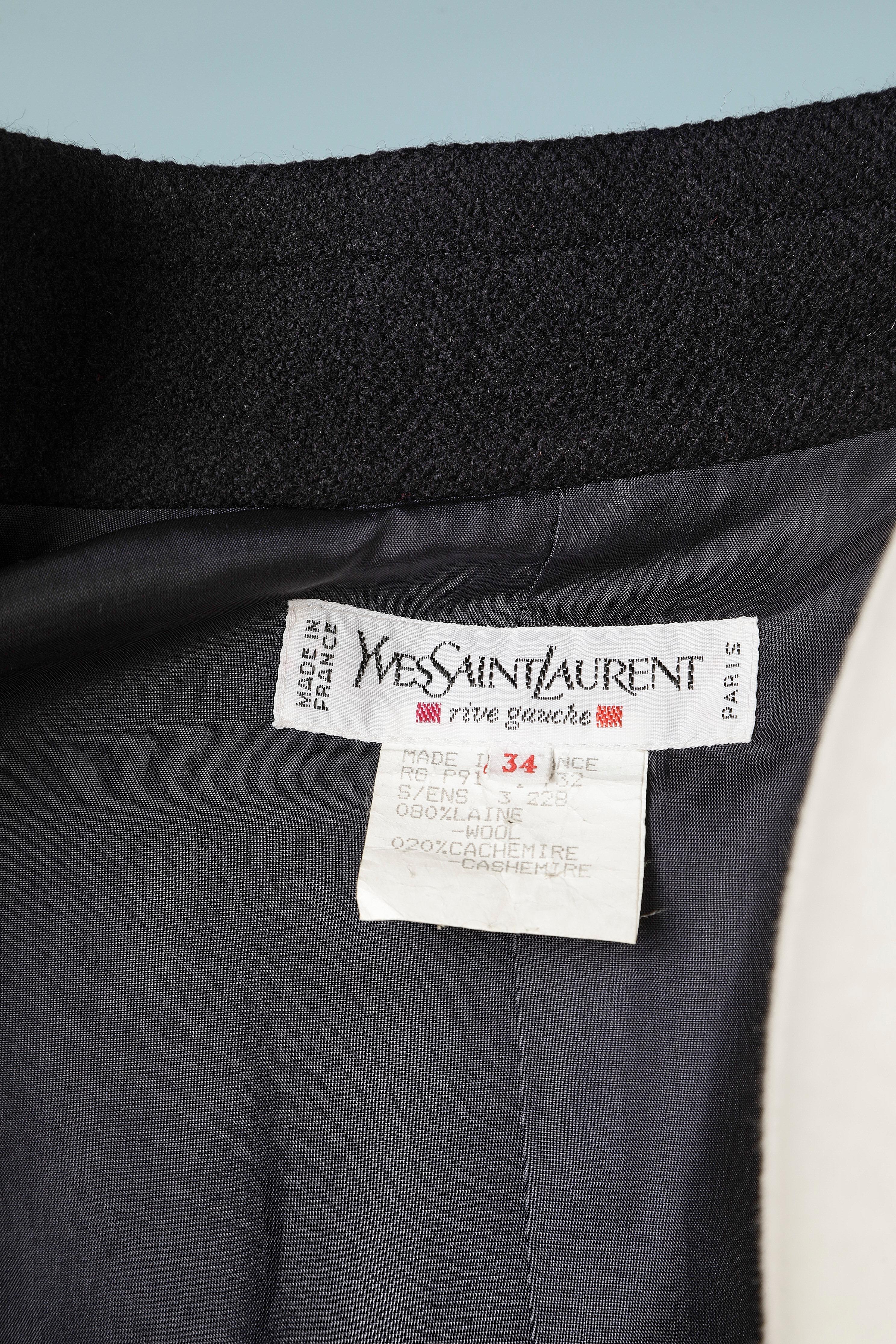 Black wool and cashmere skirt-suit Yves Saint Laurent Rive Gauche  For Sale 6