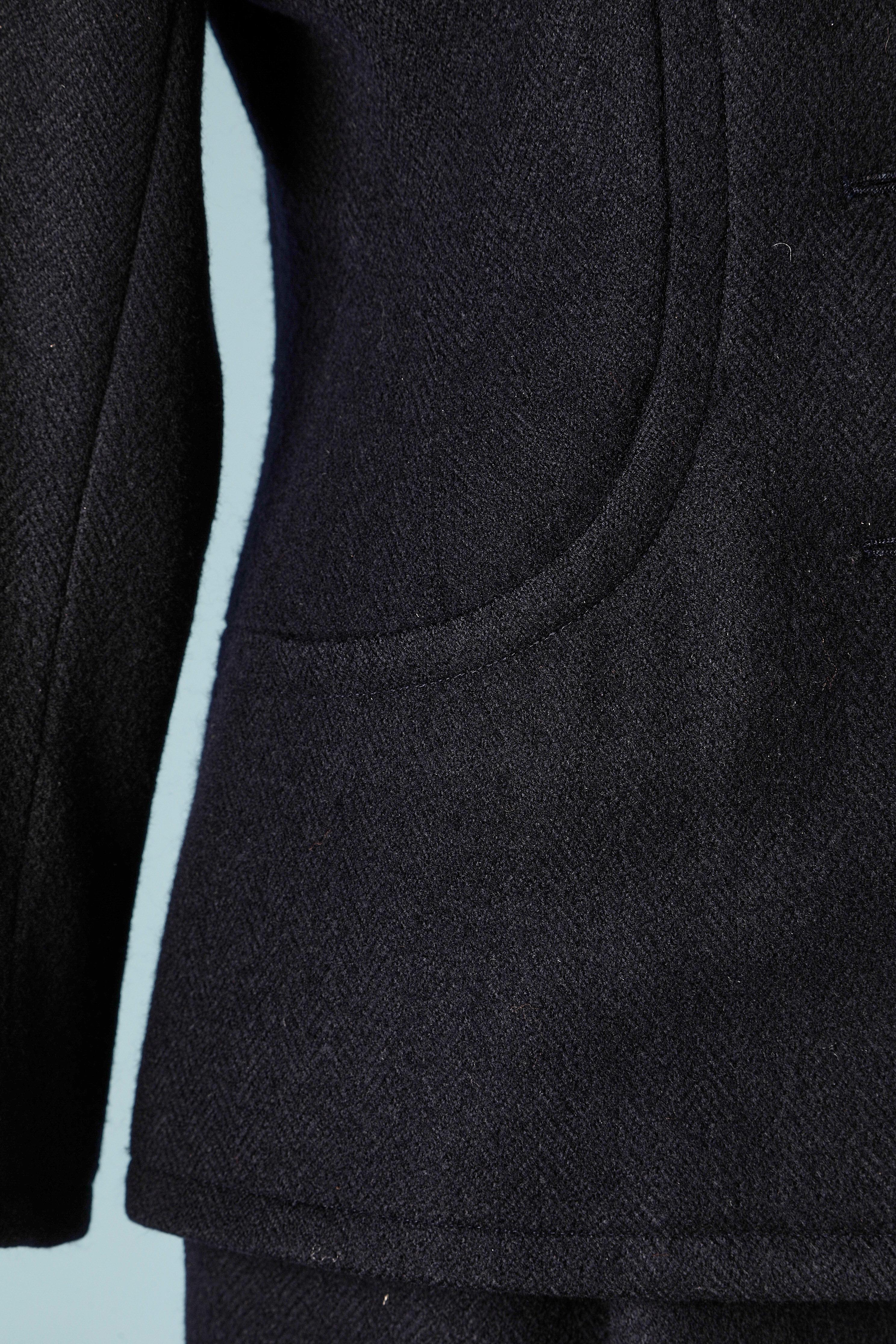 Black wool and cashmere skirt-suit Yves Saint Laurent Rive Gauche  In Excellent Condition For Sale In Saint-Ouen-Sur-Seine, FR