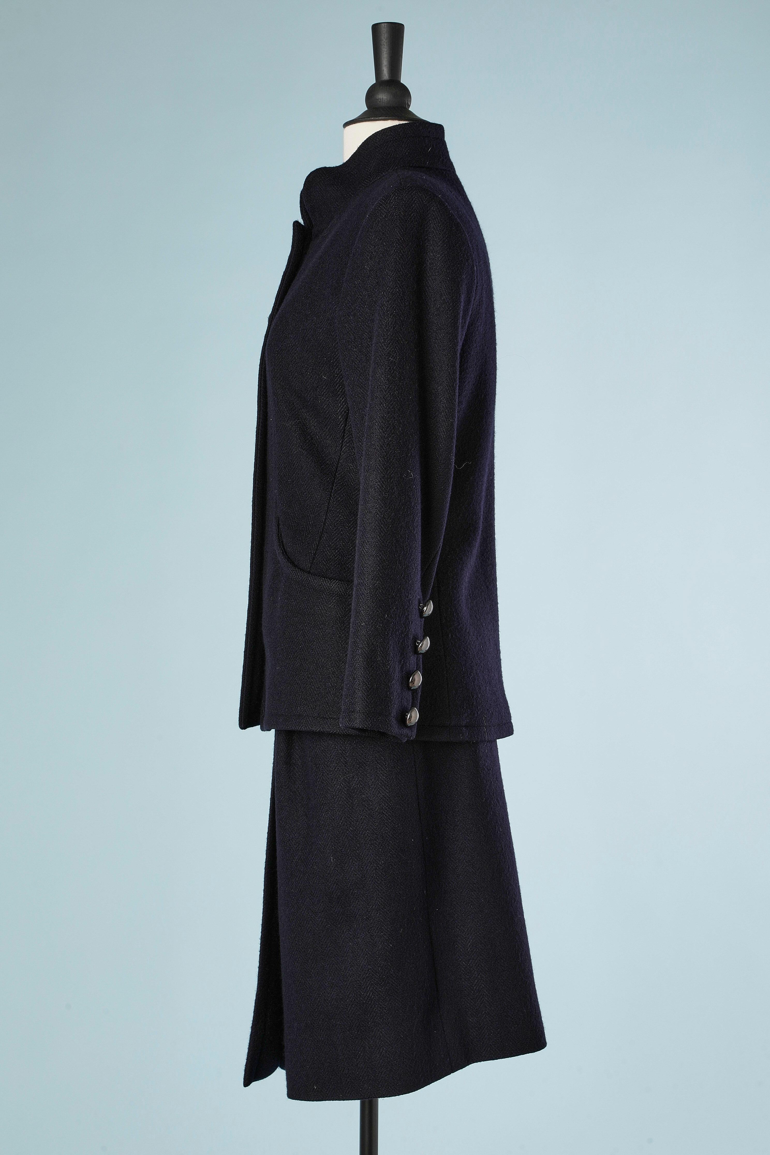 Combinaison jupe en laine et cachemire noire Yves Saint Laurent Rive Gauche  en vente 1