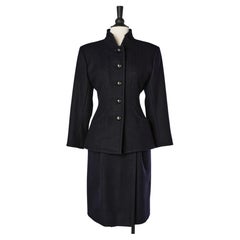 Black wool and cashmere skirt-suit Yves Saint Laurent Rive Gauche 